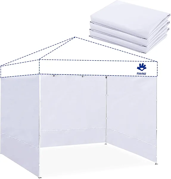 Fanpat Instant Canopy Tent Sidewalls for 10x10 Pop Up Canopy Waterproof,99% UV Protection，3 Piece Sidewalls, White(3PCS Sidewall Only, Canopy Tent NOT Included)