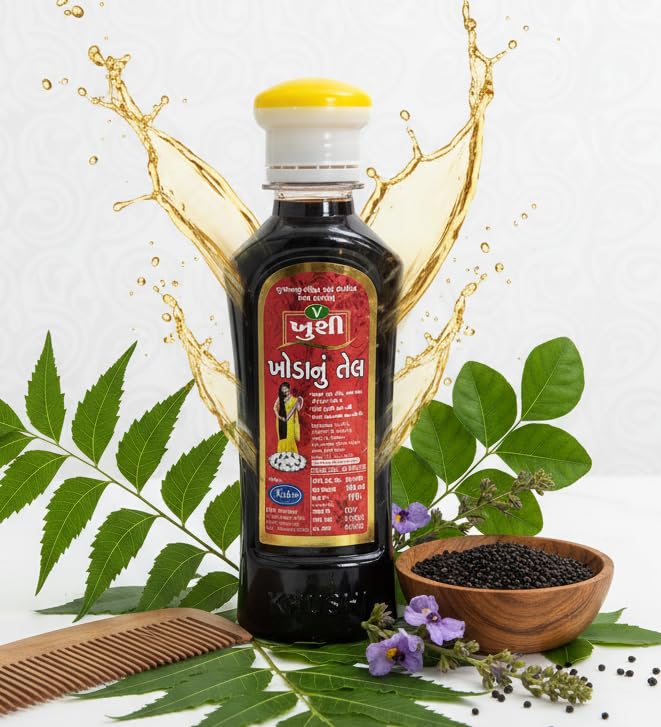 V Khushi Anti Dandruff & Lice killer Khoda Hair Oil with itch relief, hair fall reduction | Non-Sticky for Dry Scalp and Dandruff | Natural for Men & Women (200 ML, 1)-image-9