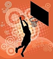 Vista 2 de Ambesonne Juego de funda de edredón de baloncesto, silueta de jugador de baloncesto, promoción de campeonato de competencia de atleta, juego de ropa