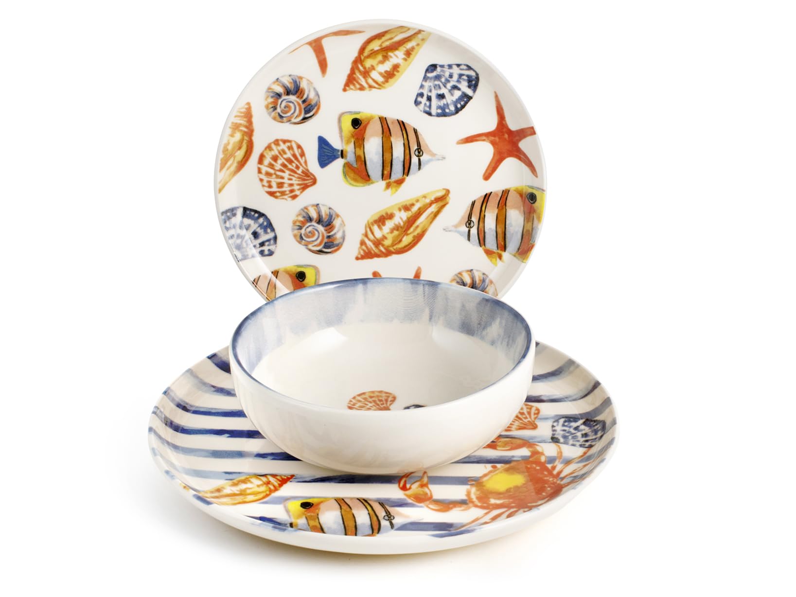 Servizio 18 Piatti Colorati CARIBE In Stoneware By H&H