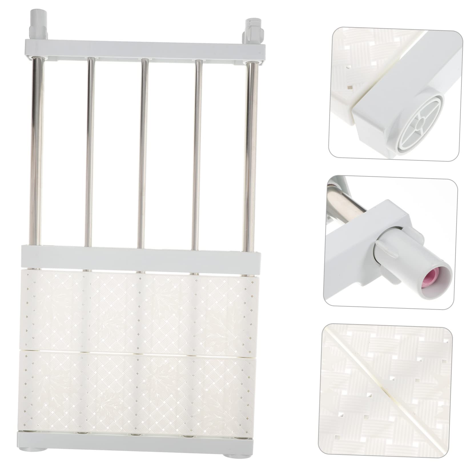 Scaffale da Parete Estensibile senza Fori, Bianco 33-53 Cm