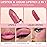 evpct 2 in 1 Rose Pink Glitter Metallic Shimmer Diamond Lipstick and Lip Gloss Set for Women Long Lasting Waterproof, Baby Nude Pink Sparkle Glitter Shiny Lipstick and Lip Liner Makeup Set, 06