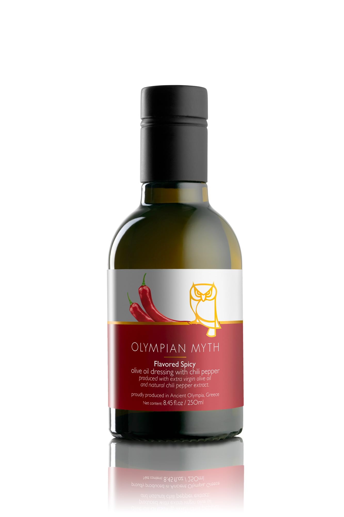 Olympian Myth Flavored Olive Oil Extra Virgin - 100% Natural - Single Origin - Small Family Farm - 250 ML (Spicy)
