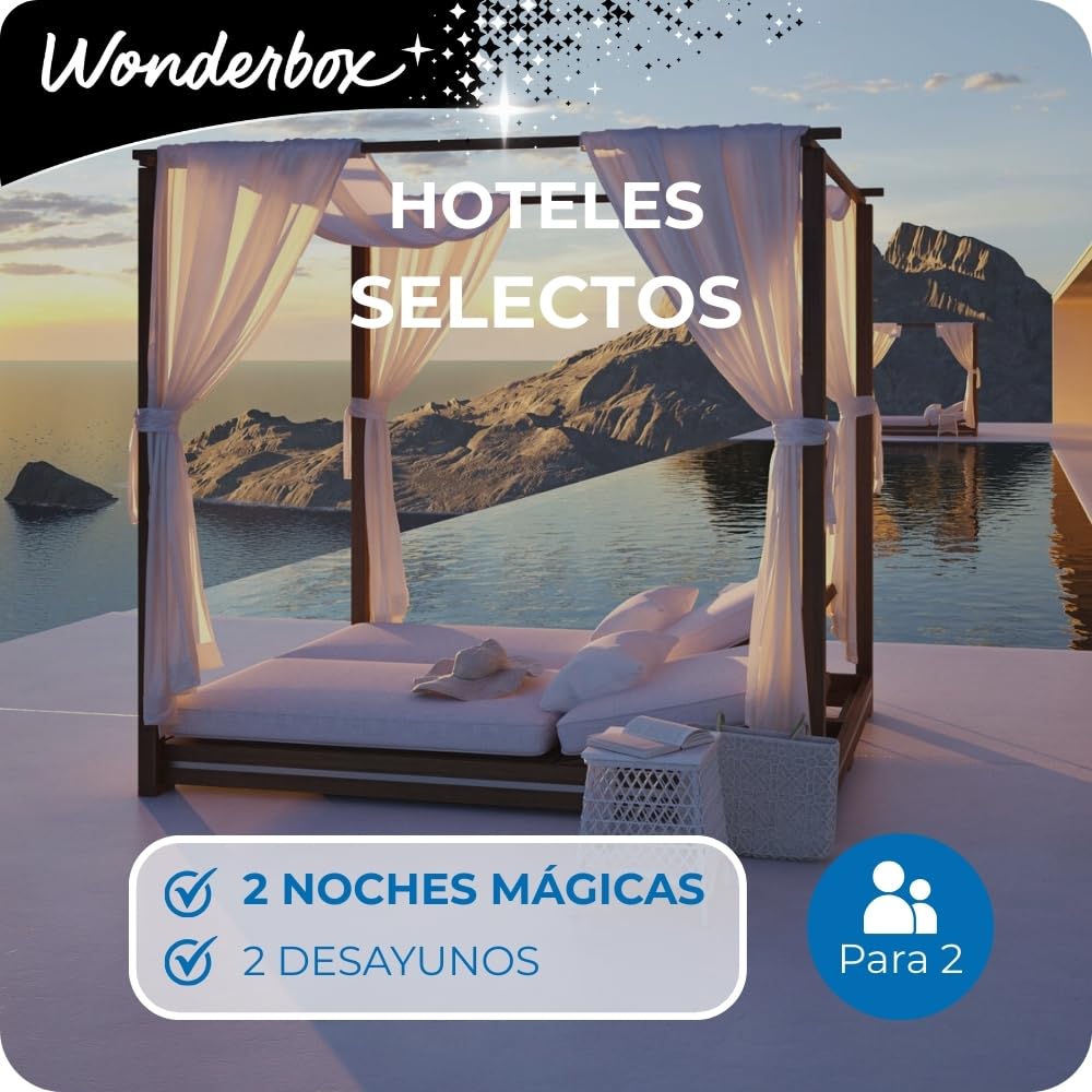 WONDERBOX - Caja Regalo - Hoteles Selectos | 2 noches con desayunos - Más de 250 hoteles de 5* y 4* estancias - Hoteles hasta 5*, con circuito spa, con cena gastronómica