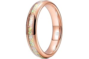 4mm White Created-opal/Shell Engagement Wedding Gifts Bands