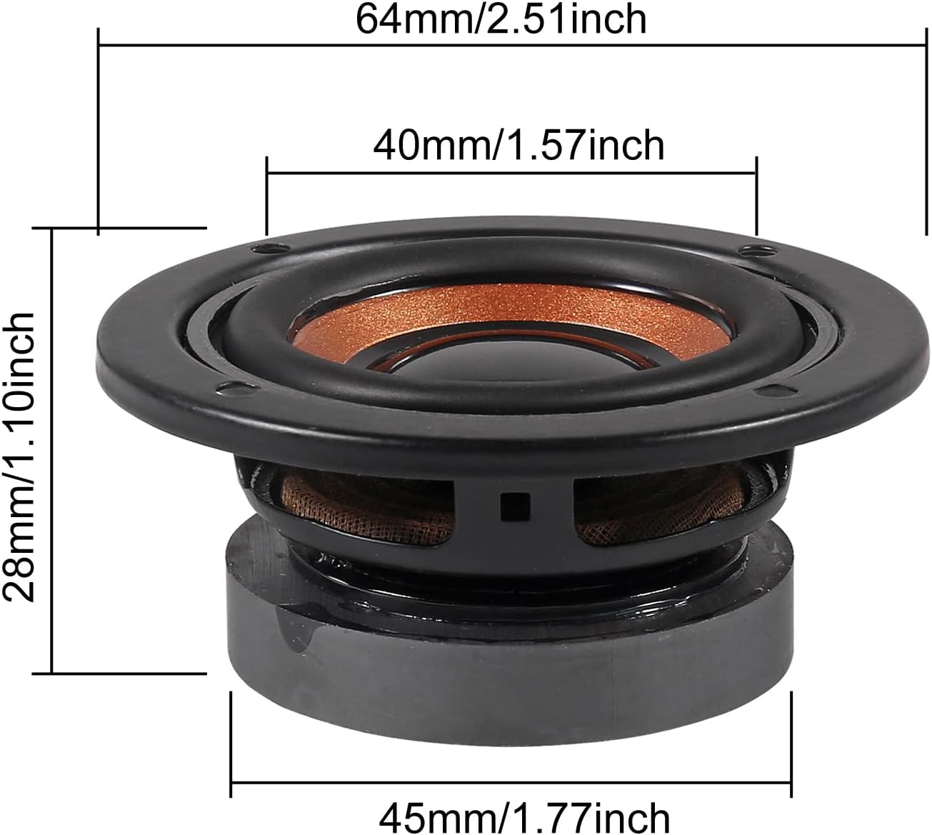 4Pcs 2" Diameter 63mm 4Ohm 5W Full Range Stereo Woofer Loudspeaker Audio Speaker for Arduino