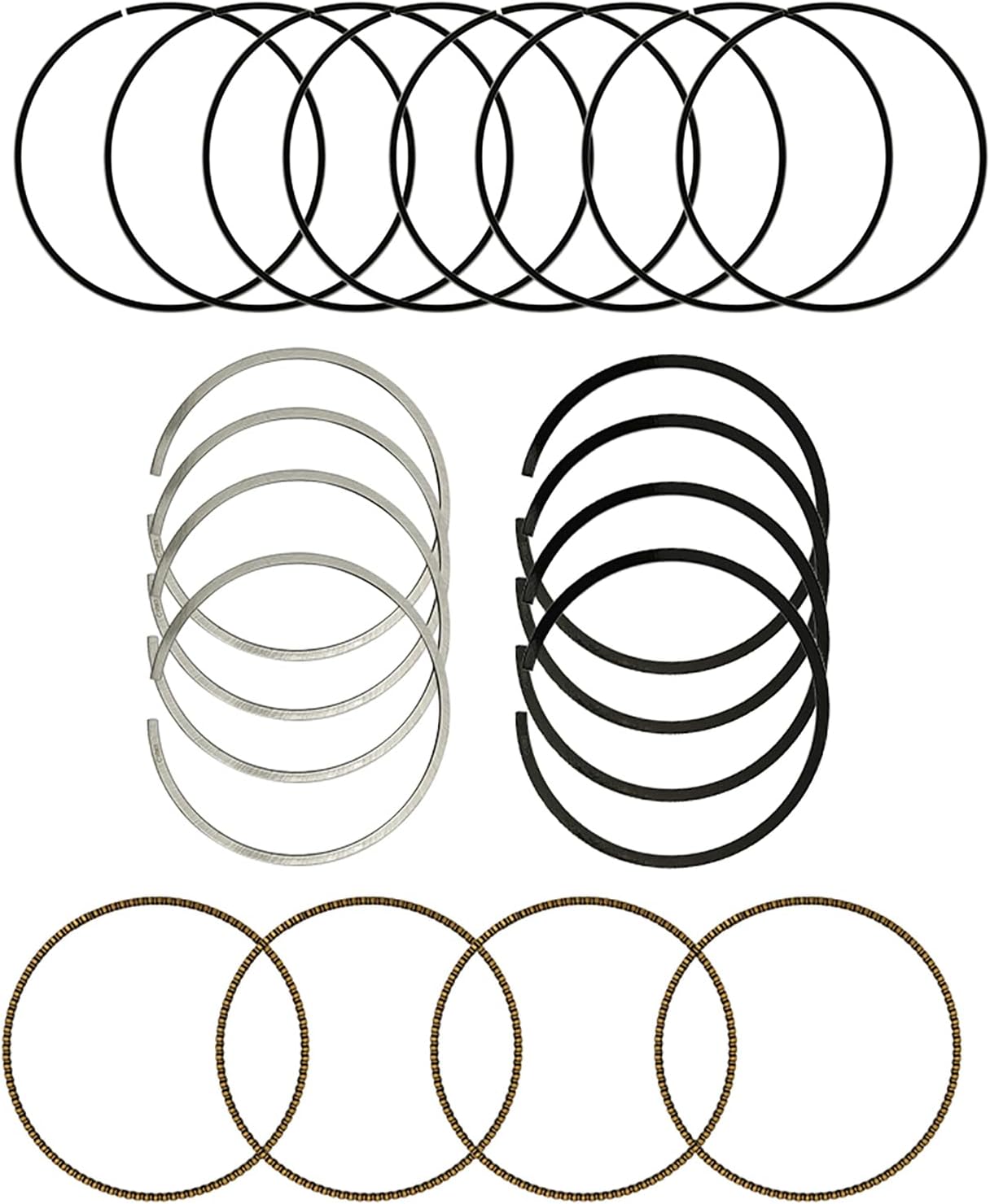 STD Engine Piston Ring Kit Fits for Dodge Journey for Hyundai Sonata Tucson for Jeep Compass Patriot for Kia Optima Sportage 2.4L 16V 2006-2017 Replace 23040-25200, 5191424AA, PR167