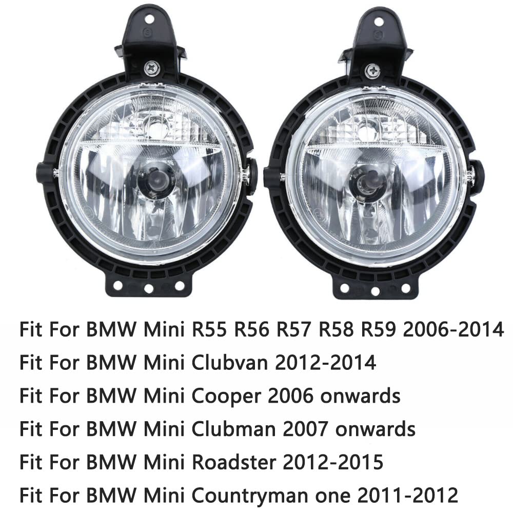 Riloer 2pcs auto fendinebbia anteriori, paraurti sinistro destro fendinebbia sostituzione per BMVV M-ini R55 R56 R57 R58 R59 C-lubvan C-ooper C-lubman R-oadster C-ountryman