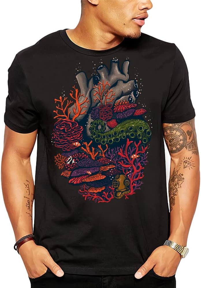 PengzitouMen's Animal Graphic Tees, Cool Novelty Funny T Shirts for Men