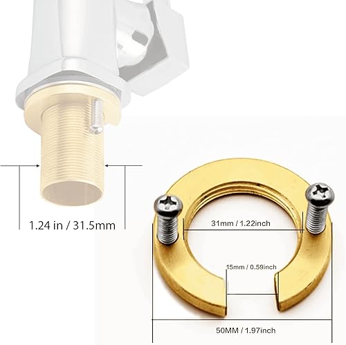 Miniatura 2 de Diámetro interior de 1.22 pulgadas1.220 in, juego de herramientas de fijación de grifo caliente y frío, tuerca de bloqueo (se adapta a tubos de