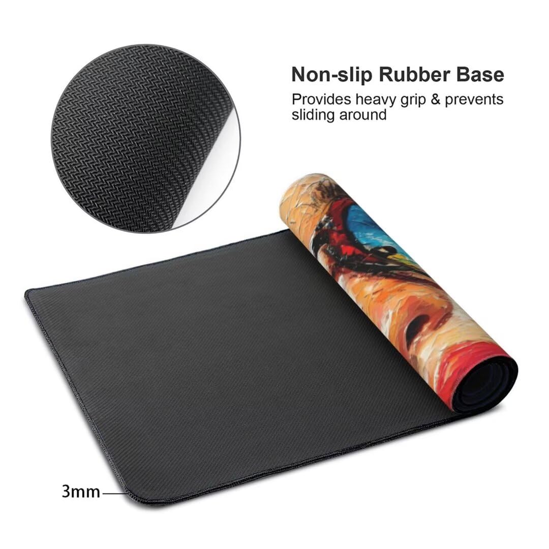 Alfombrilla de ratón 1400x600x3 MM, Alfombrilla Ratón XXL Extendida de Gran Tamaño con Bordes Cosidos, Base de Goma Antideslizante Almohadilla para Teclado, Mujeres Europeas S-10361