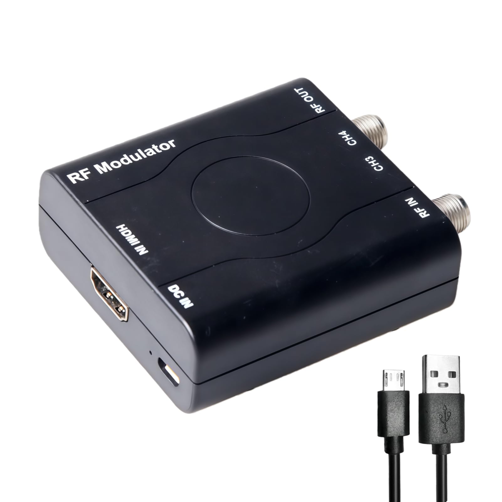 PUSOKEI Modulateur HDMI vers RF HDM61, Adaptateur Convertisseur HDMI Coaxial PAL 1080P NTSC