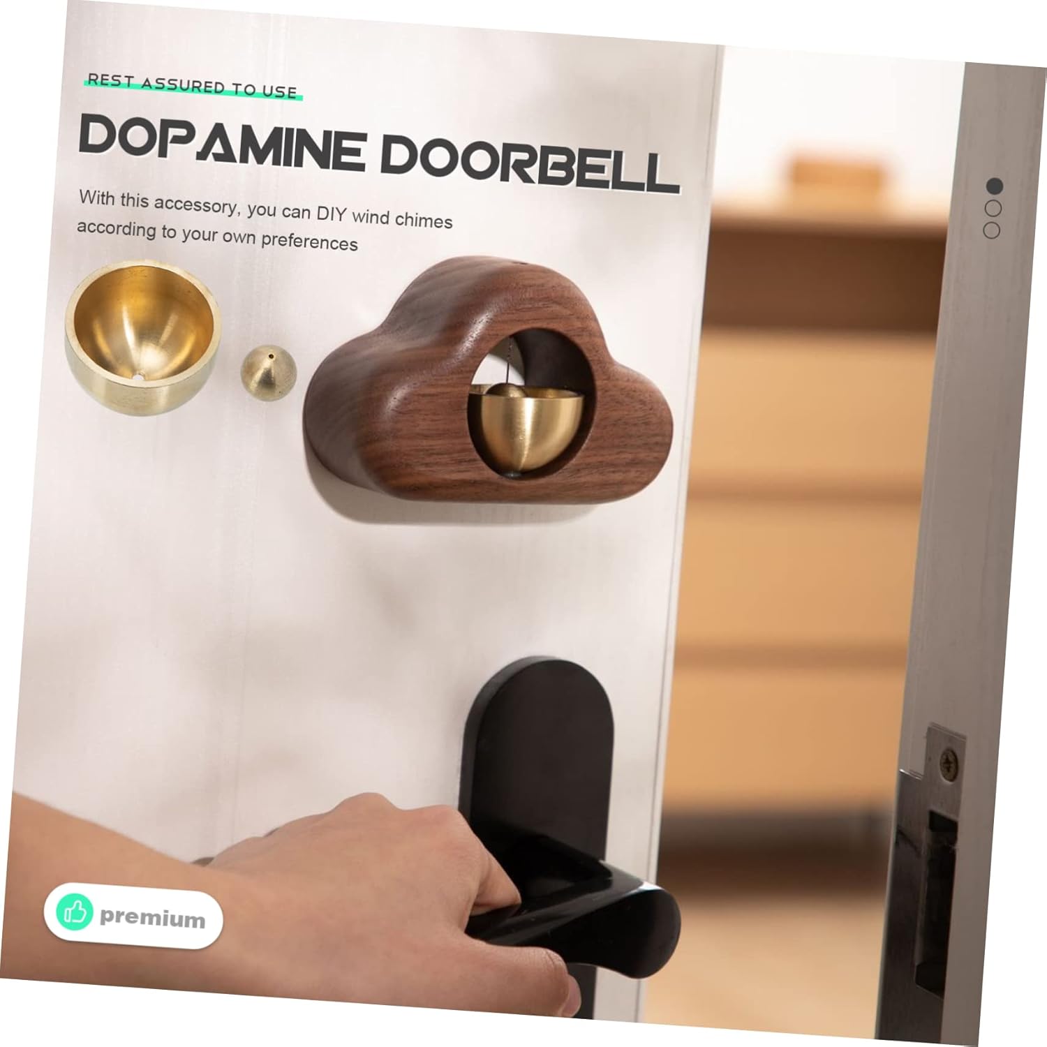 DOITOOL 5pcs Japanese Wind Chime Copper Bell Replacement Accessory for Doorbells and Refrigerators DIY Decorative Bell Copper Beads for Melodious Sound Easy Installation Any Surface