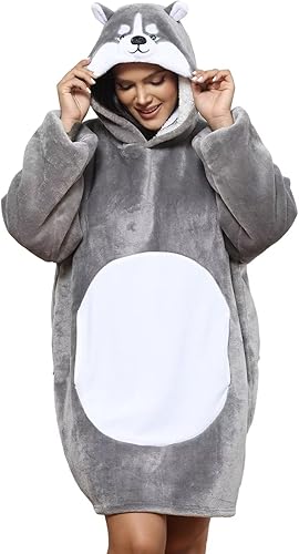 Miniatura 1 de Moinlizy Manta con capucha para mujer, manta de gran tamaño, acogedora sudadera para adultos, cálida manta Sherpa con capucha para mujeres y