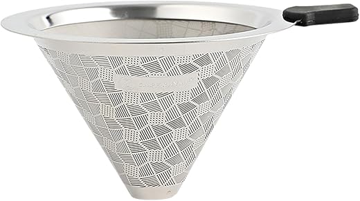 CALANDIS® Metal Cone Filter Paperless Pour over Coffee Maker for Office Camping Travel without base | 1 Coffee Filter