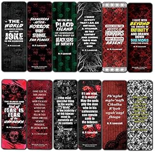 Creanoso Cthulhu H P Lovecraft Bookmark Cards (30-Pack) - Great Reading Rewards Incentives for Book Lovers & Literature Gifts for Young Readers