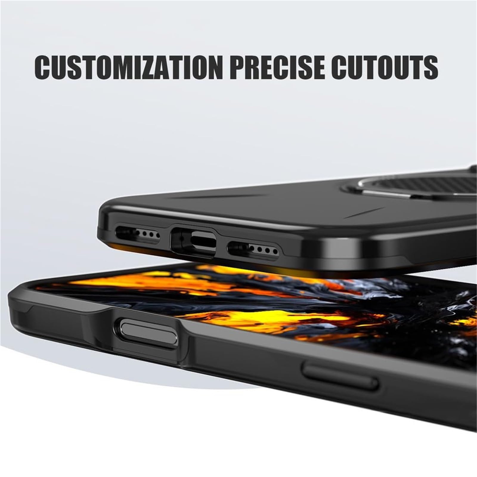 Genérico Etui na telefon iPhone 17 Pro Max/17 Pro/17 Air/17, ochrona przed wstrząsami z aparatem antypoślizgowa obudowa (czarny, 17 Air)
