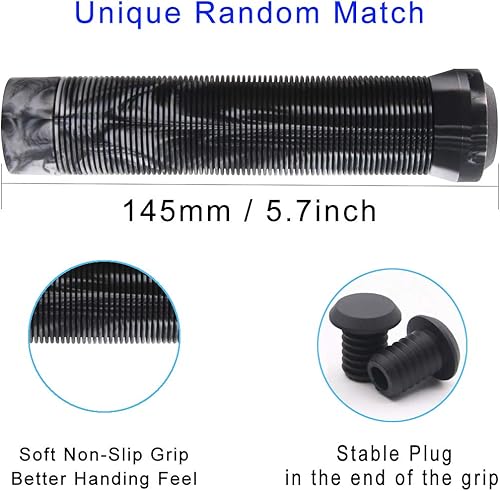 Miniatura 2 de Z-FIRST Empuñaduras de manillar de 5.709 in de cuello largo suaves para barras de scooter Pro Stunt y barras de bicicletas BMX