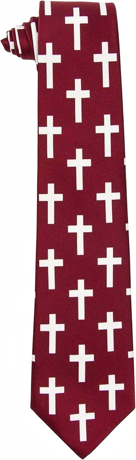 Premium Religious Necktie & Pocket Square Set for Men - Matching Men's Tie Set