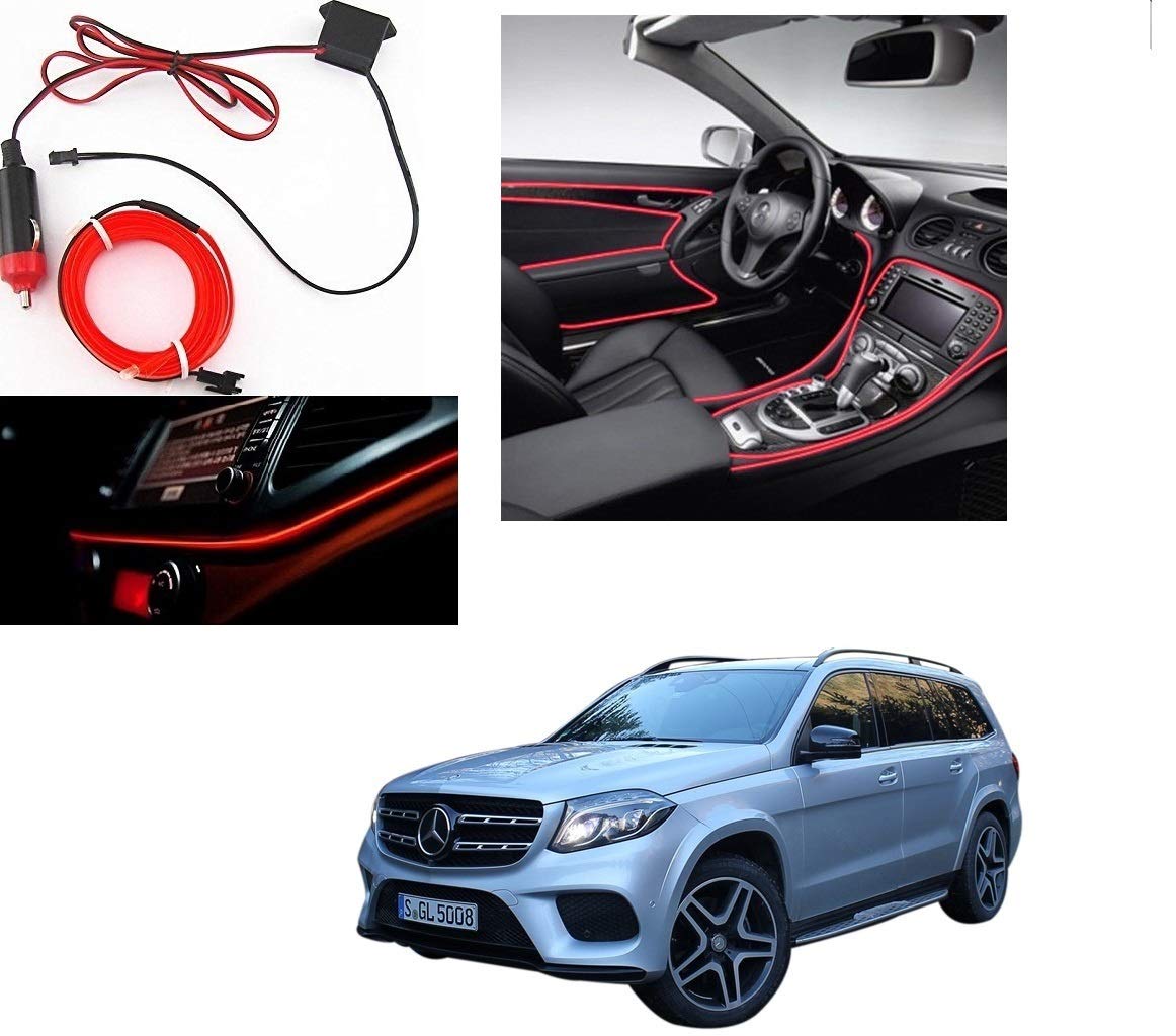 Kozdiko Red Color 12V 5Mtrs Roll Cold Light Car Socket Strip Neon Lamp Mood Creator Decor InteriorLighting for Mercedes Benz Gls-Class