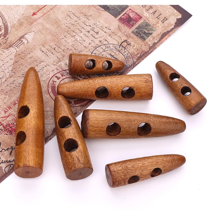 200-500 sztuk 30-60 mm guziki z drewnianym rogiem, 2 otwory, guziki do szycia ręcznego, wielokolorowe, do płaszczy, wiatrówek, kurtek rozpinanych, plecaków