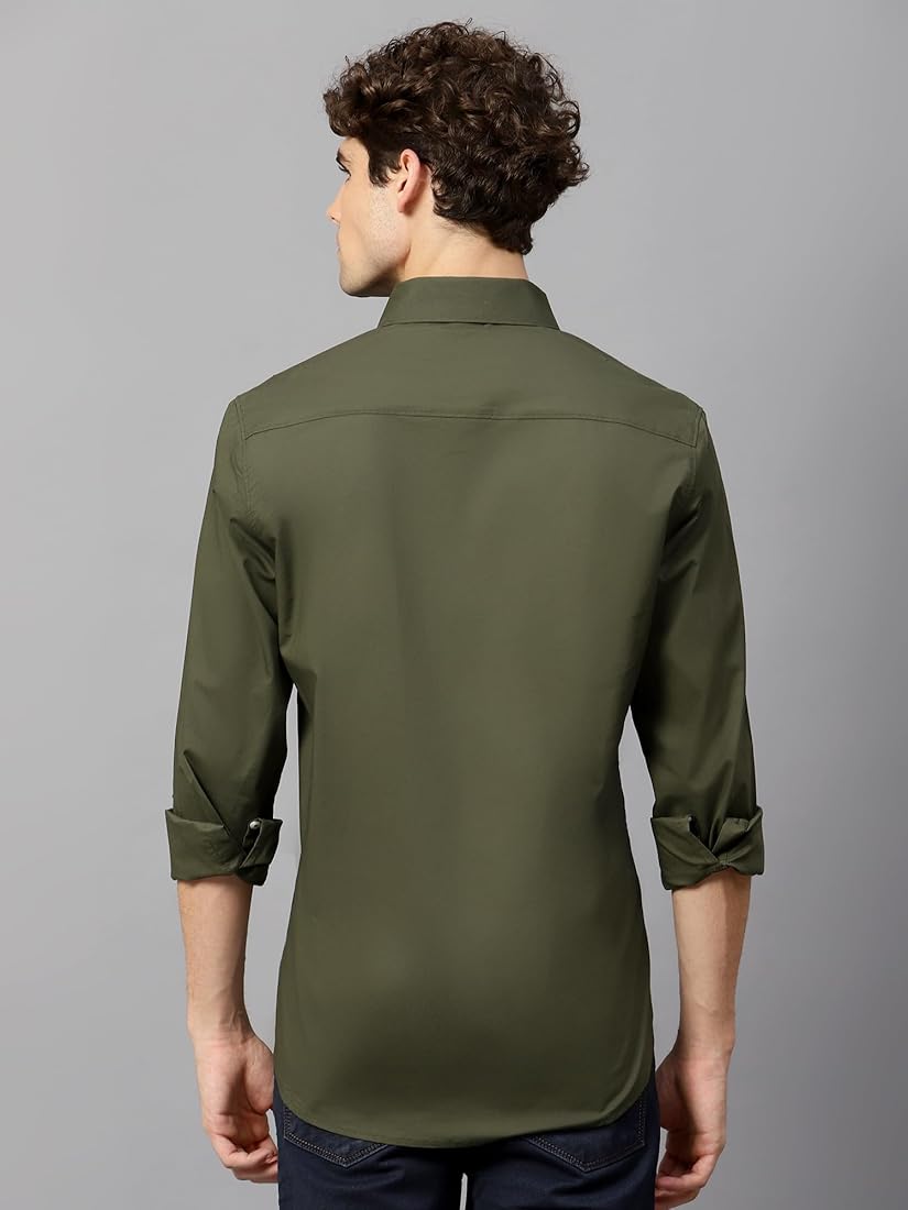 Amswan Olive Green Shirt For Men's (Medium) : Amazon.in: Clothing