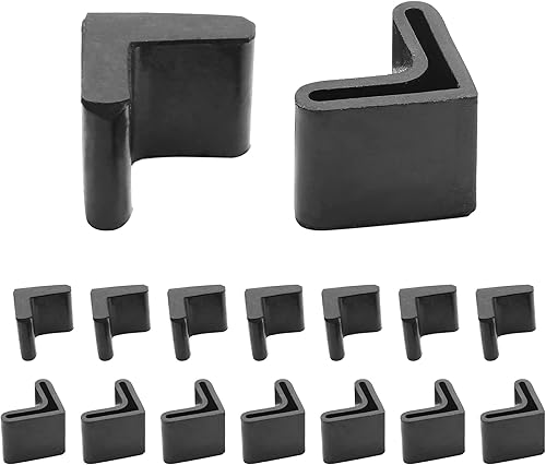 Uenhoy 16 almohadillas angulares para muebles en forma de L, 1 x 1 pulgada, protectores de goma para patas de muebles, protectores antideslizantes