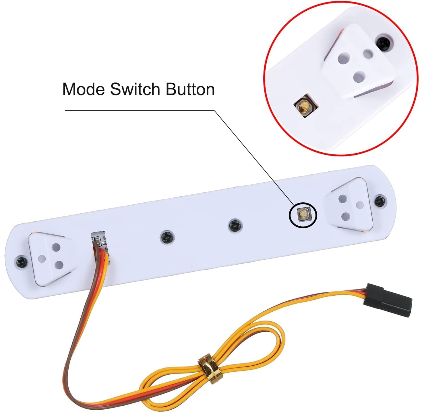 Lampe LED Flash Rotative Pour Voiture RC – 5 Modes Clignotants – Alimentation Via Récepteur CH3 – Pour 1/10 1/8 1/12 1/14 – Jaune