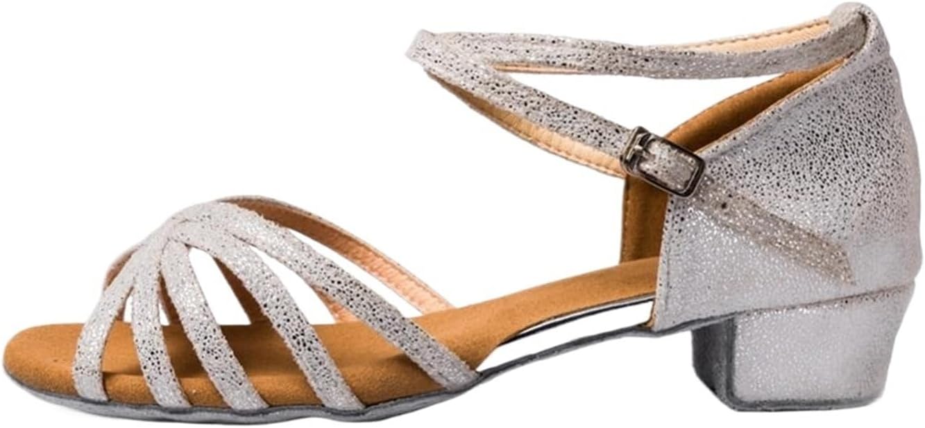 Latin Dance Shoes for Girls, Tango Ballroom Dance Shoes Low Heel for Kids, Various Colors Soft Sole Shoes for Dancing