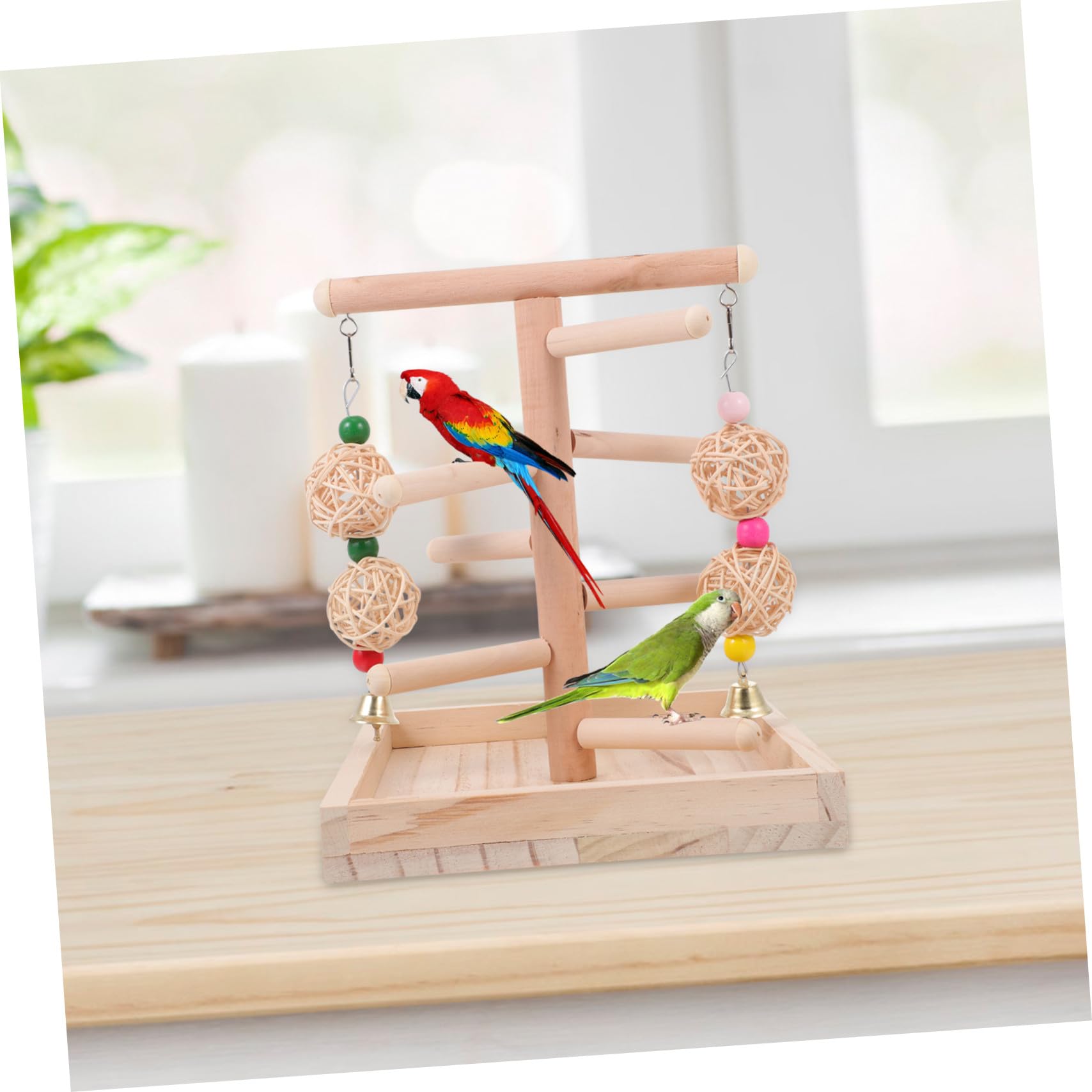 Hemobllo Gioco per Pappagalli Trespolo e Scala, 1 Pezzo, Legno | Gabbia Voliera, Accessorio per Uccelli e Animali Domestici, Supporto Stabile per Arrampicata