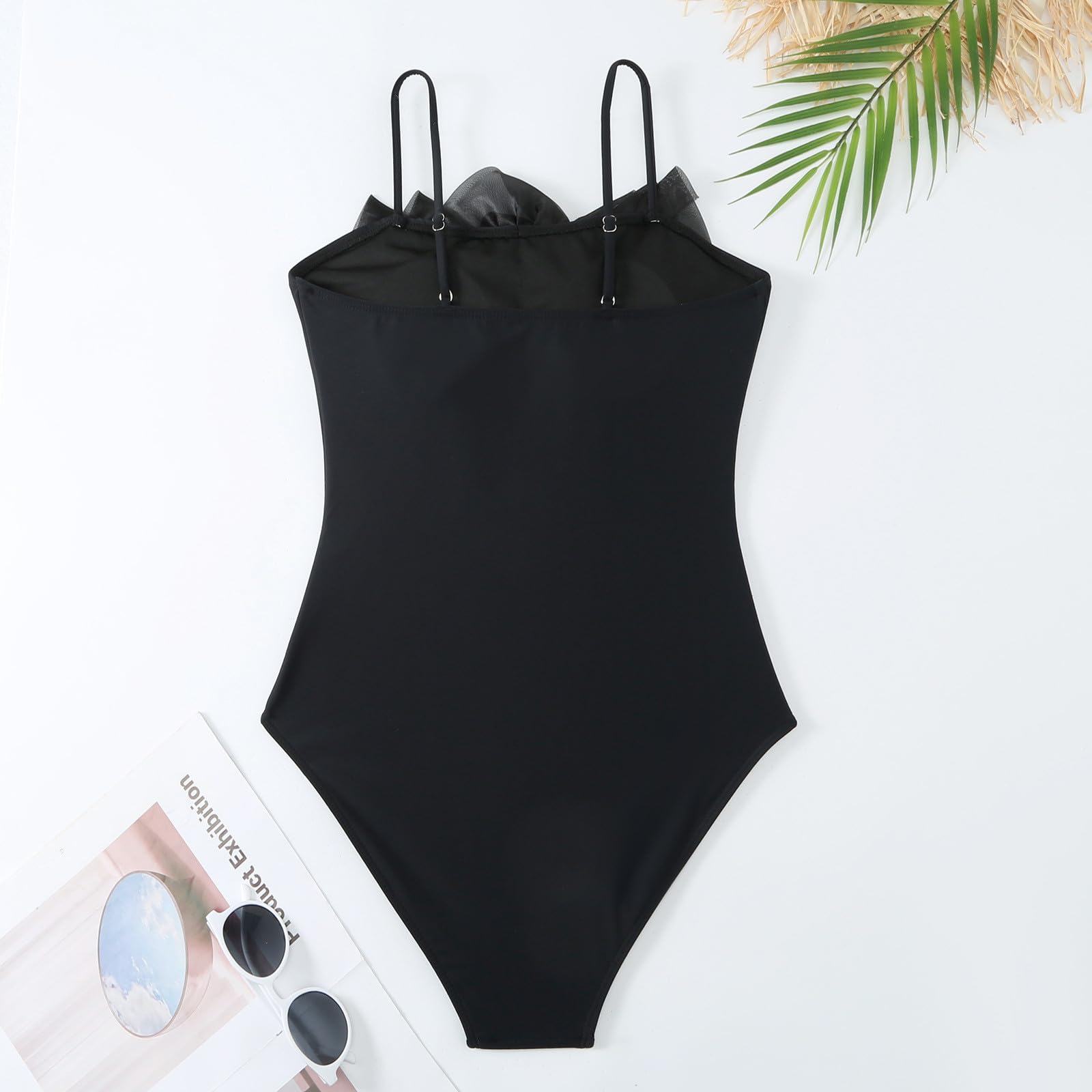 Costume da bagno estivo da donna con fiori grandi, 1 pezzo + 1 copricostume da bagno con due stampe Monokini Bikini 2 costumi da bagno Tankini Set per vacanze Beachwear Costumi da bagno
