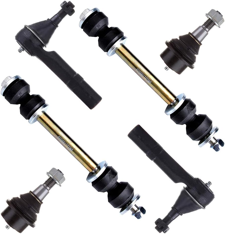 SCITOO 6PCS Set Suspension Kit Ball Joints Tie Rod Ends Sway Bar End Links For Chevy Avalanche,For Chevy Suburban 1500,For Chevy Tahoe,For GMC Yukon,For GMC Yukon XL 1500 K6541 ES800223 K700432