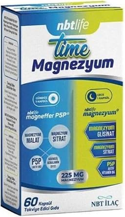 NBT Life Time Magnezyum 225 mg, 60 Kaps l