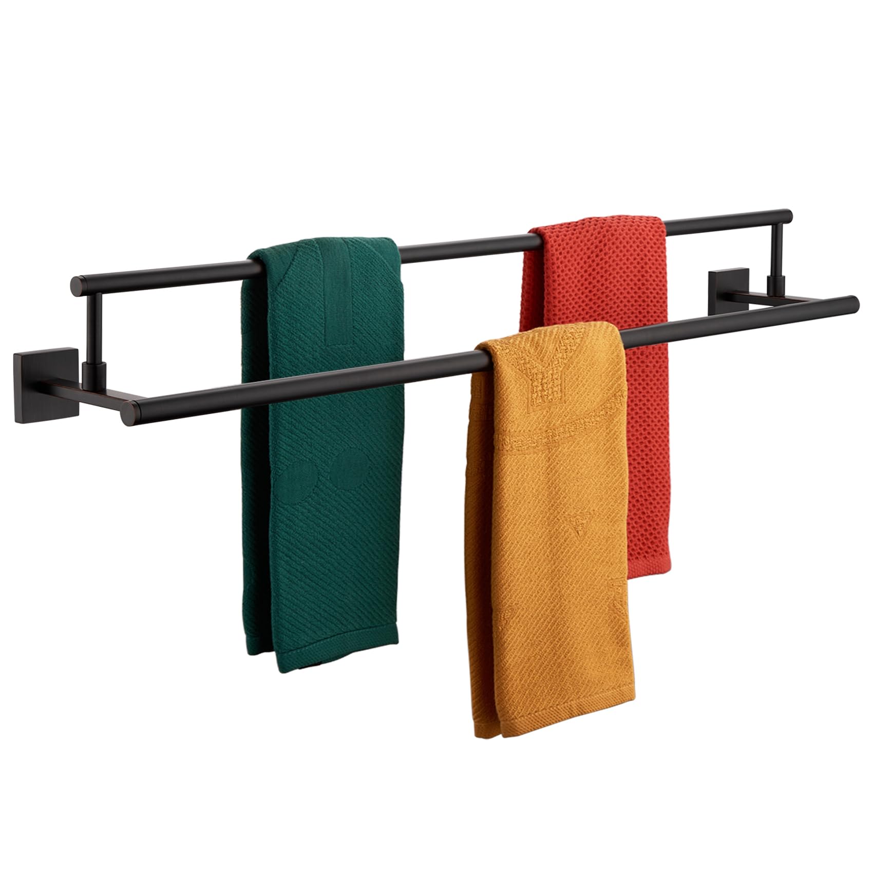 KOKOSIRI Towel Bars 36-Inch Bathroom Towel Holder Oil Rubbed Bronze Double Bath Towel Racks Wall Mounted Stainless Steel B5009ORB-L36