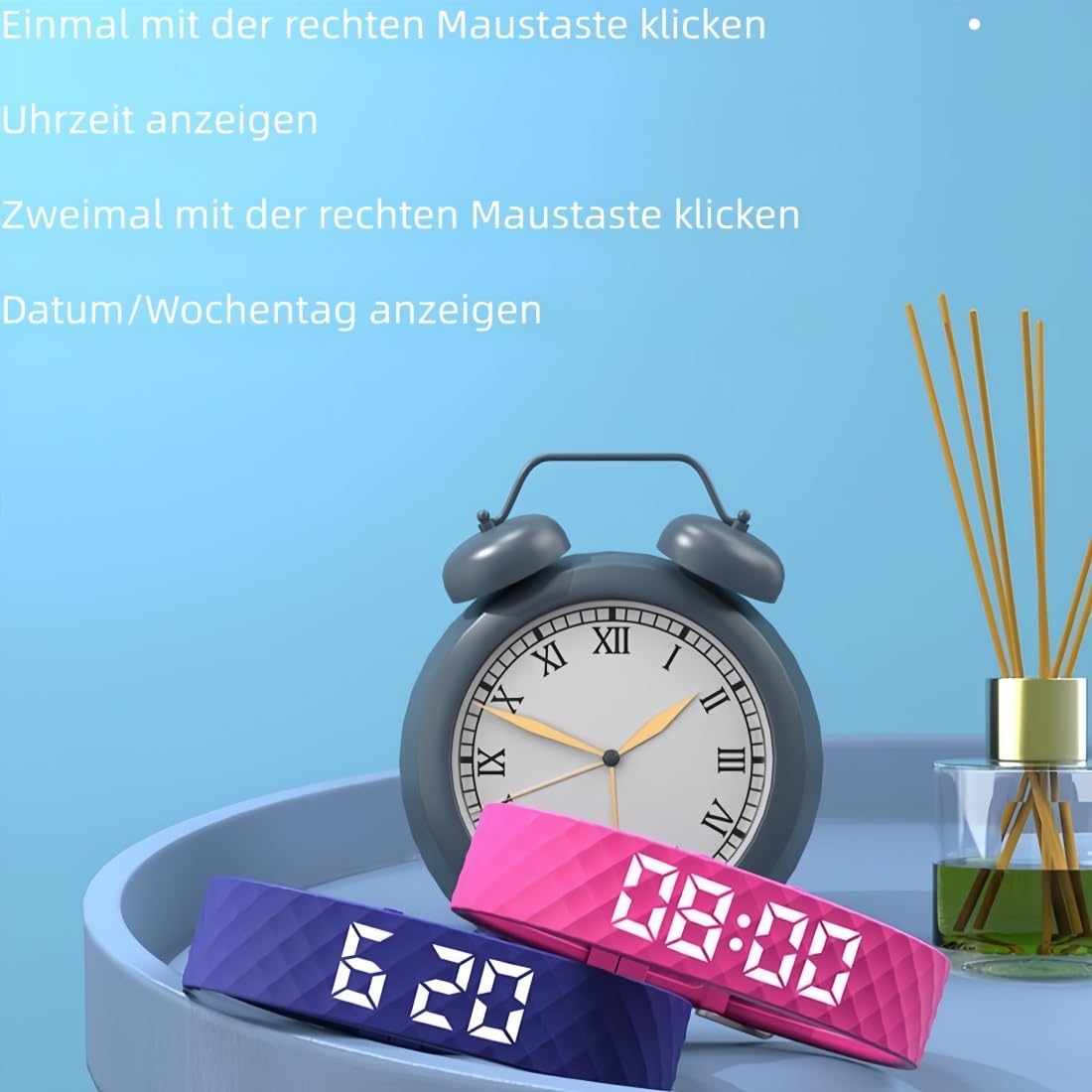 2026 Vibrationswecker - Nie Wieder Verschlafen, Vibroband Pro Wecker mit 8 Vibration Modell, Wasserdicht & Multifunktional Vibrationswecker Armband für Den Perfekten Aufwachmoment(Schwarz)