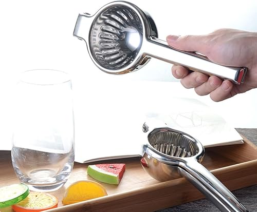 Miniatura 8 de COHEALI Handheld Stainless Steel Lemon Squeezer Manual Fruit Juicer Portable Citrus Press for Kiwi Mango Watermelon Easy to Clean Non-electric