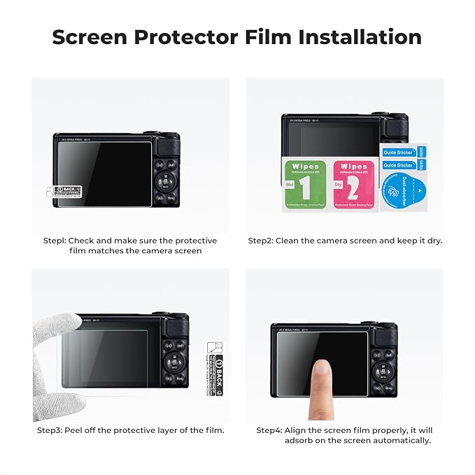 K&F CONCEPT Protector de Pantalla 3 Pack para Canon SX740 miniatura 6