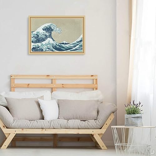 Miniatura 6 de VIKKO Rompecabezas japonés de olas azules de 500 piezas para adultos y niños, 20 x 15 pulgadas, juguetes de inteligencia de bricolaje en casa