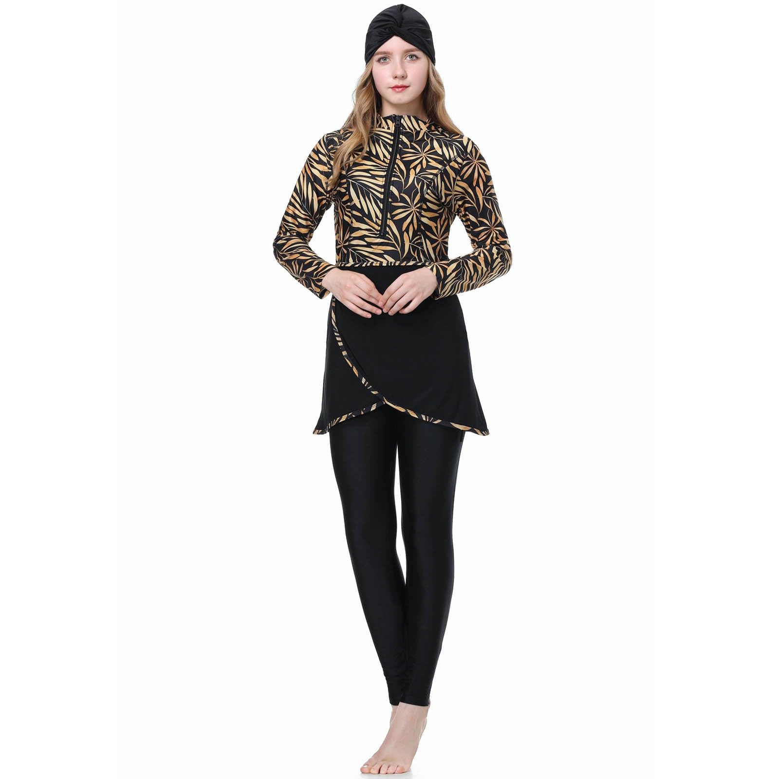Burkini Damen: Muslimische Badeanzug Uv Rashguard Shape Bauchweg Swimsuits for Women Schwimmanzug Große Größe Slim Fit Badebekleidung Swimwear Push Up Swim Suit Badeanzüge