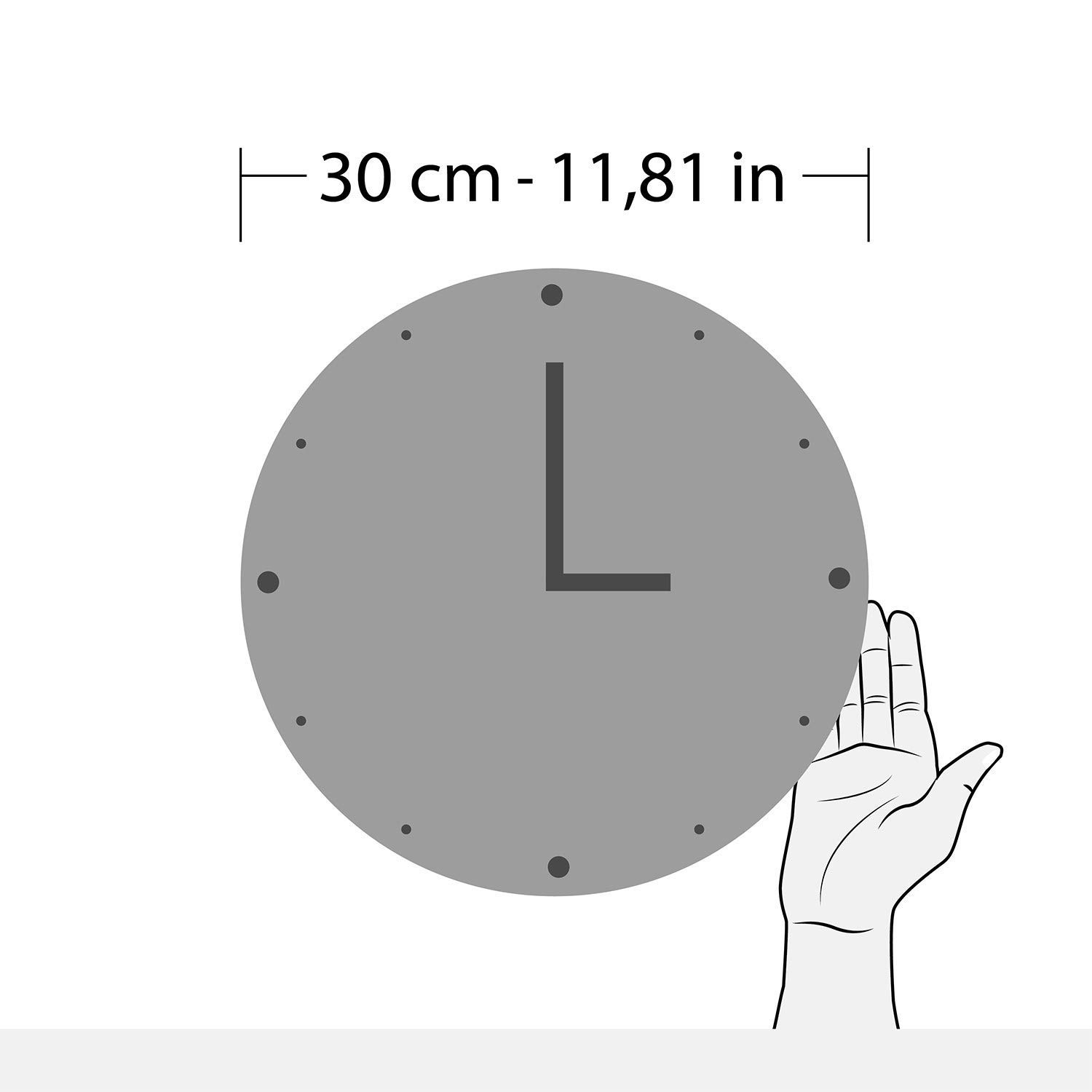 Giallobus - Reloj de línea Basic - Hogar Dulce hogar - Madera de MDF - Basic 30x30 - Mecanismo silencioso - Listo para Colgar - Modernos