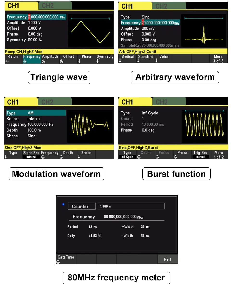 Arbitrary Waveform Generator Hantek HDG3022B/3012B/3042B/3062B/3082B/3102B 2CH 300MSa/s DDS Function Signal Source Frequency Generator(HDG3012B)