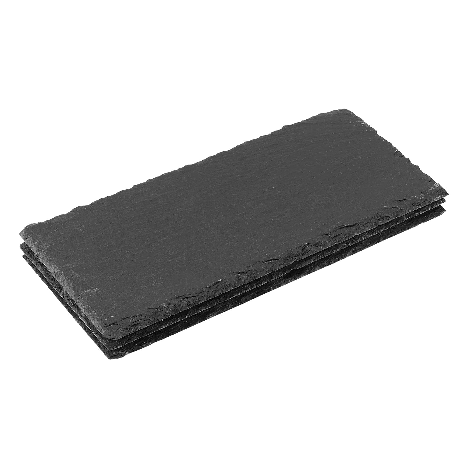 KEILEOHO 10 Piatti da Portata in Ardesia Naturale, 25 x 12 cm, Nero, Resistente al Calore, per Buffet, Sushi, Antipasti e Decorazioni
