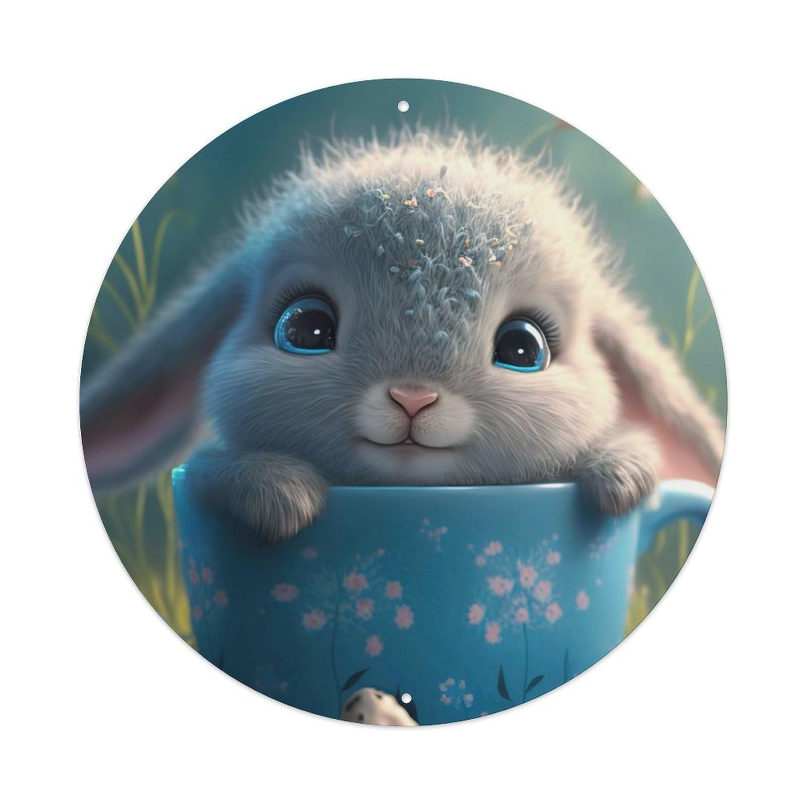 Animal Serene Nature Scene Bunny Poster Metal Tin Sign