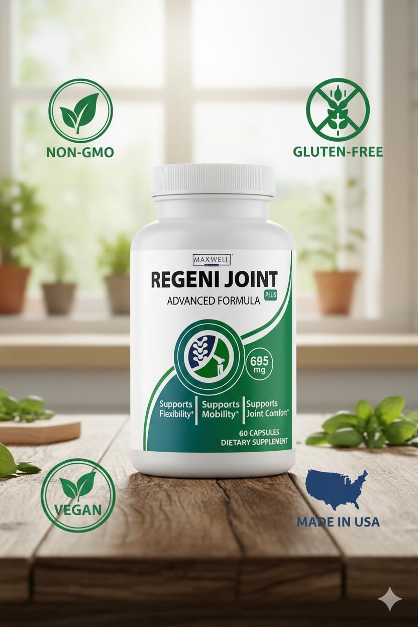 Regeniflex Capsules - Official Joint Advanced Supplement Formula, Maximum Strength, Natural Vitamins for Overall Health & Wellness Review, 60 Capsules (3)