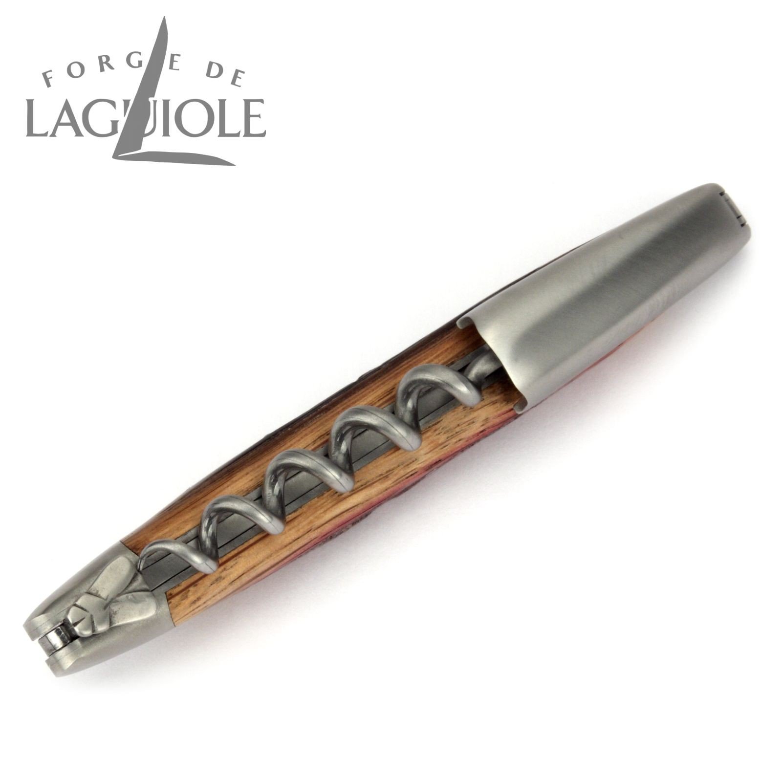 Forge de Laguiole Kellnermesser Sommelierbesteck - Griff Barriquefass Eichenholz - Edelstahl matt