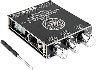 160W+160W Bluetooth Power Amplifier Board 2.0 Channel, 15V-36V Audio Power Amplifier Module with Treble and Bass Control, BT and AUX and USB Inputs