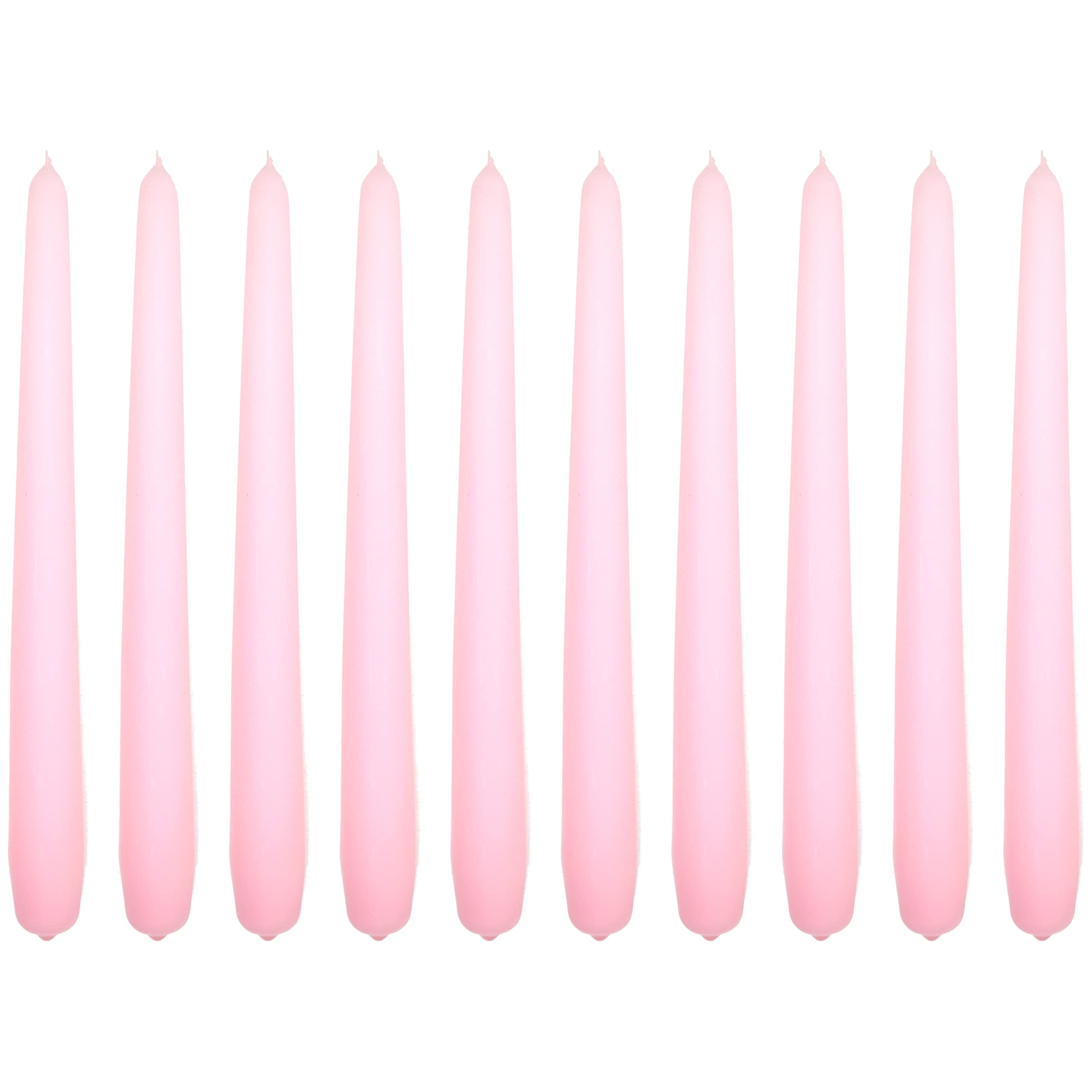 Tapered Dinner Candles, Pack of 10, Unscented, 24 cm - Ecru Matt Finish - Rosy Matt