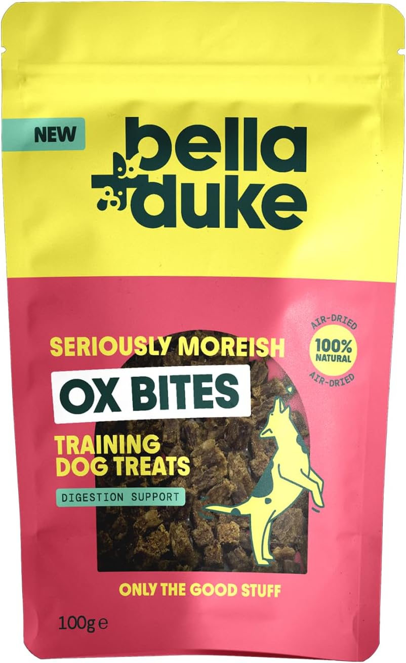 – Bella+Duke Ox Bites for Dogs - Beef Hearts Snack with Apple Cider Vinegar for Gut Health & Sensitive Stomachs - With B Vitamins & Iron - High Value Training Rewards - 100% Natural Dog Treats