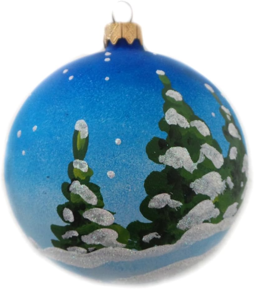 Santa and Reindeer Festive Glass Ball Christmas Ornament 4 Inches - Image 7