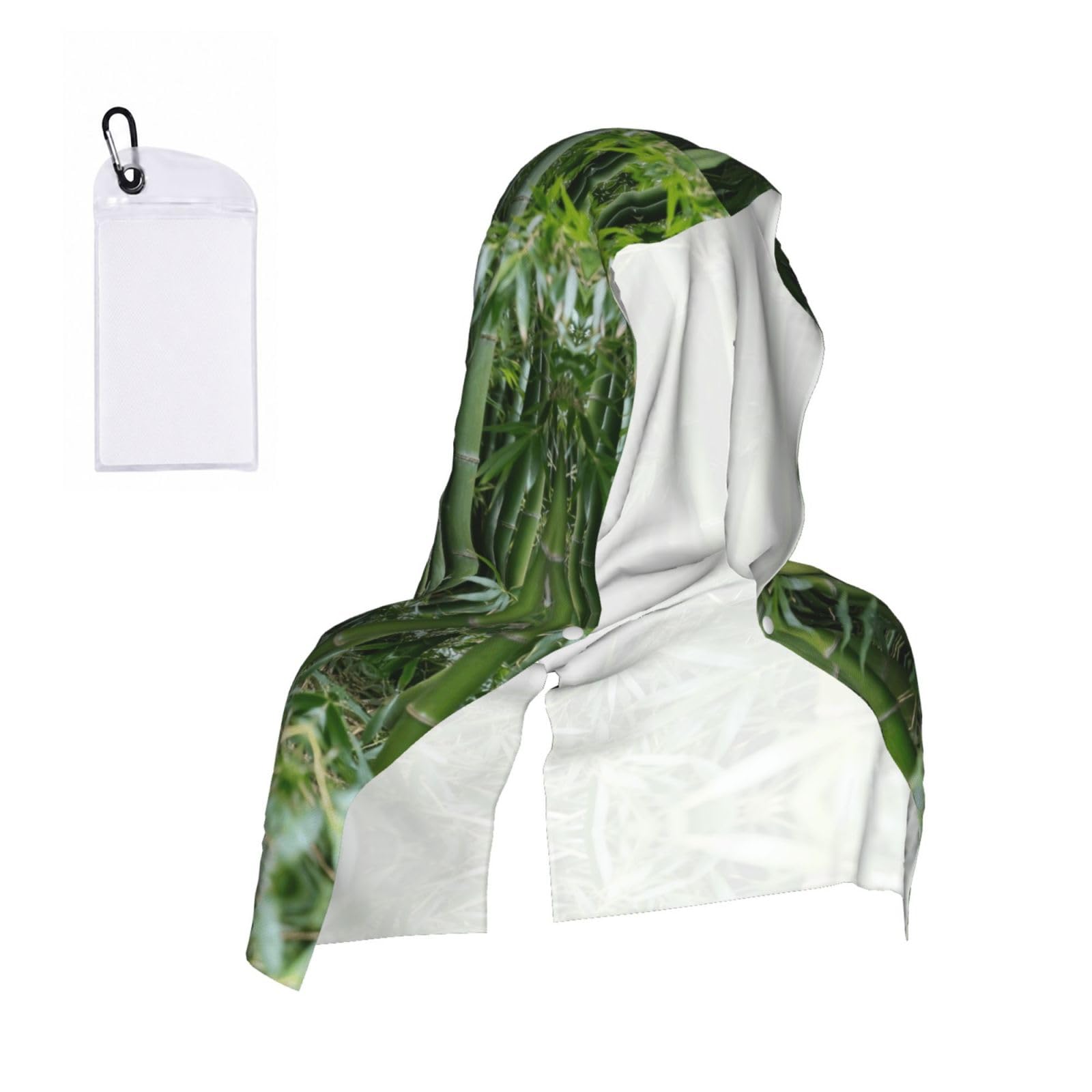 CNTDBU Panda Bamboo Forest Cooling Towel Hooded-Instant Chill Neck Cover for Sports, UV Cooling Rag for Running Gym